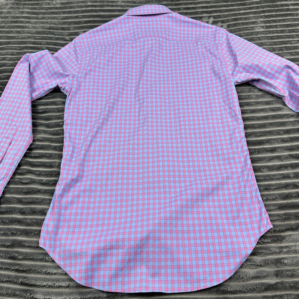 Bonobos Jetsetter Slim Fit Shirt Mens XS Pink Blue Check Stretch Long Sleeve - Picture 9 of 10